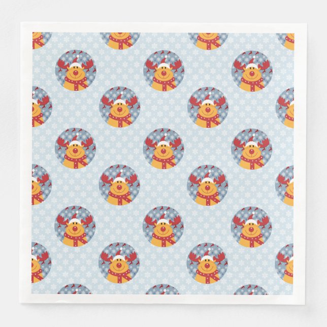 Cool Christmas Reindeer Paper Napkin (Front)