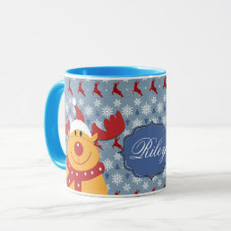 Cool Christmas Reindeer - Personalized Coffee Mug