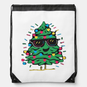 Cool Christmas Tree Classic Drawstring Bag
