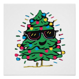 Cool Christmas Tree Classic Poster