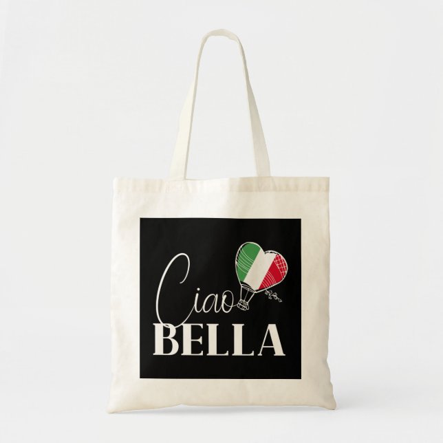 Cool Ciao Bella Graphic for a Romantic Italy Honey Tote Bag (Front)