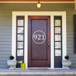 Cool Circle House Number X-Large Window Decal