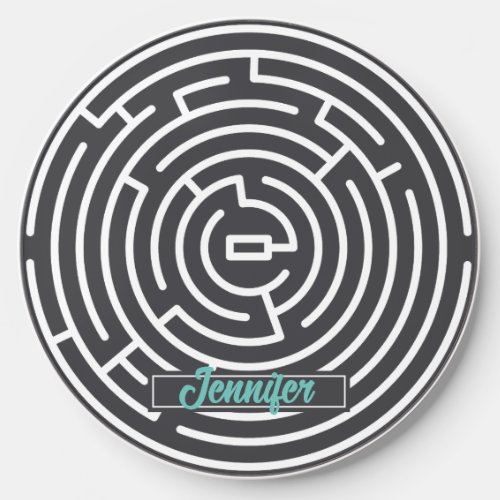 Cool Circle Maze Puzzle Personalized Wireless Charger