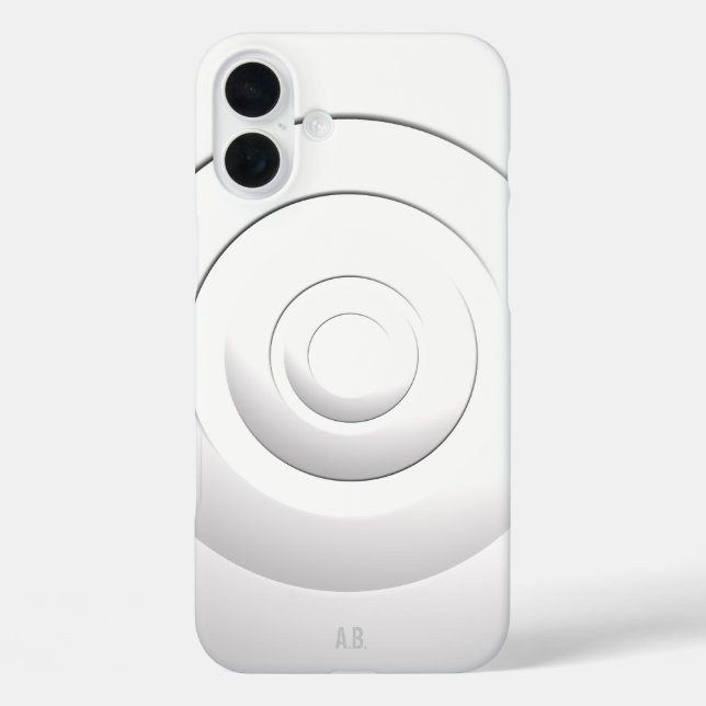 Cool Circles Modern White with Custom Initials Case-Mate iPhone Case (Back)
