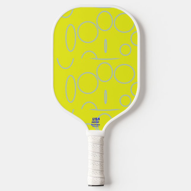 Cool Circles Yellow Geometric Modern Sleek Pickleball Paddle (Front)