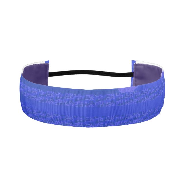  Cool Circuit Blue Geometric   Athletic Headband (Front)