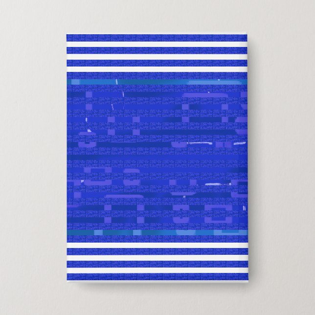 Cool Circuit Blue Geometric Stripes  Button (Front)