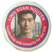 Cool City Council Election Custom Photo Campaign  Sugar Cookie (Front)