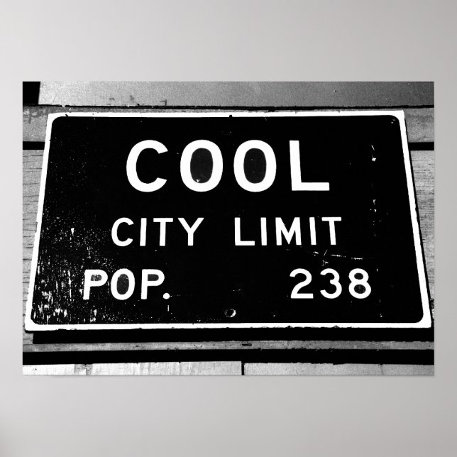 Cool City Limit - Road Sign - Poster (Front)