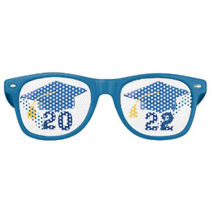 Cool Class of 2022 Senior Blue Graduation Party Retro Sunglasses