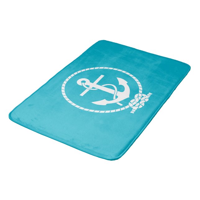 Cool Classic and Elegant Nautical Anchor Bathroom Mat (Angled)