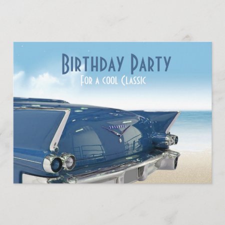 Cool Classic Car 60th Birthday Party Invitation