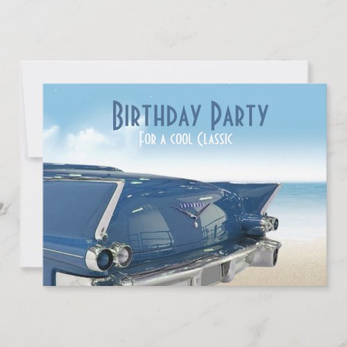 Cool Classic Car 60th Birthday Party Invitation