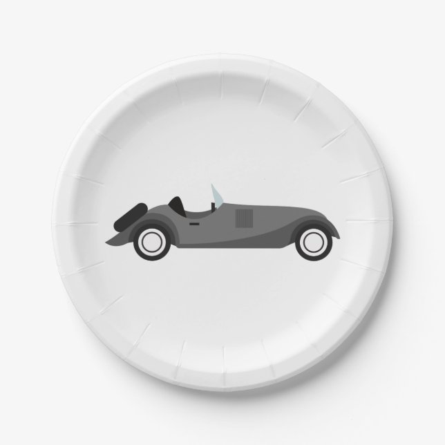 Cool Classic Car Paper Plates (Front)