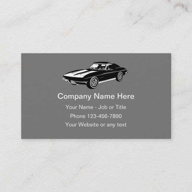 Cool Classic Car Theme Business Card (Front)