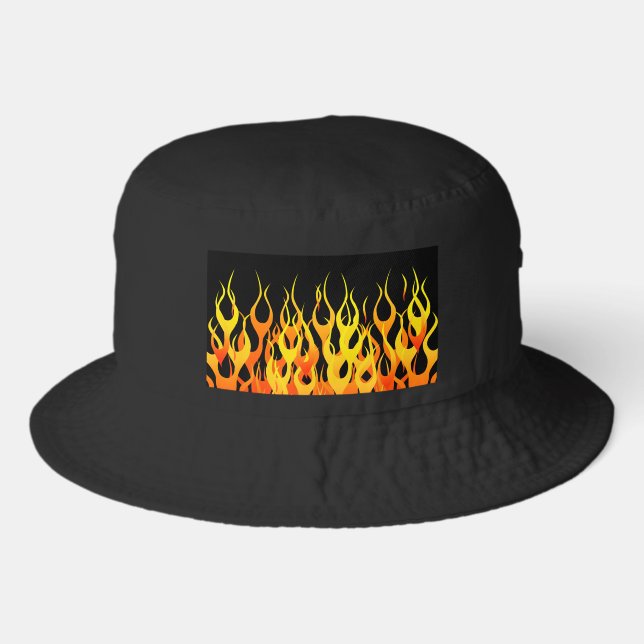 Cool Classic Racing Flames Bucket Hat (Front)