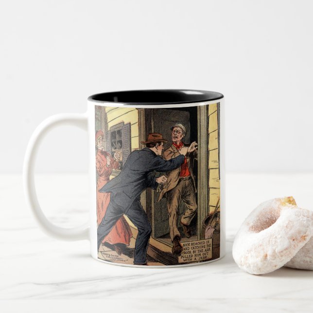 Cool Classic Story Two-Tone Coffee Mug (With Donut)