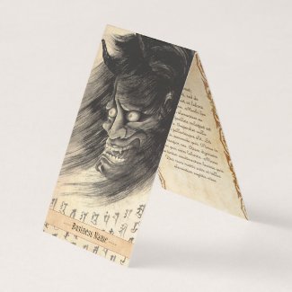 Cool classic vintage japanese demon head tattoo business card
