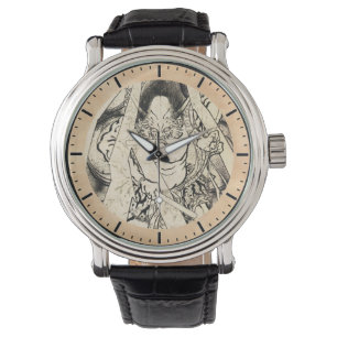 Cool classic vintage japanese demon ink tattoo art watch