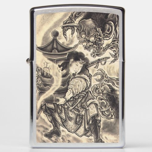 Cool classic vintage japanese demon ink tattoo art zippo lighter