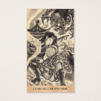 Cool classic vintage japanese demon ink tattoo business card