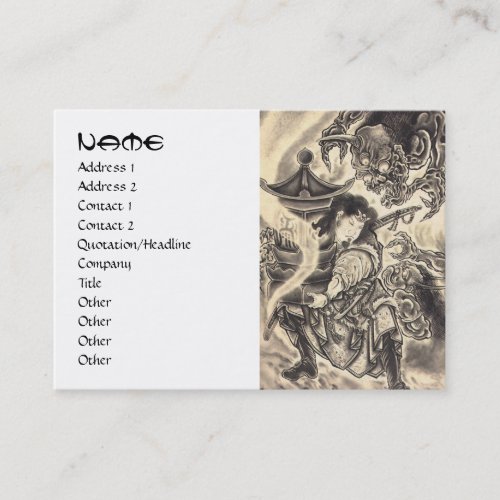 Cool classic vintage japanese demon ink tattoo business card