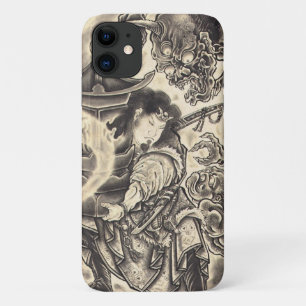 Cool classic vintage japanese demon ink tattoo iPhone 11 case