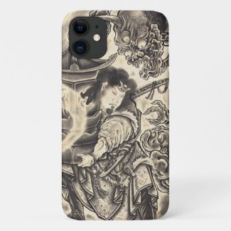 Cool classic vintage japanese demon ink tattoo Case-Mate iPhone case