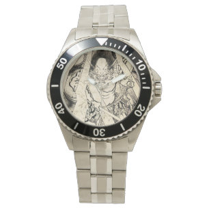 Cool classic vintage japanese demon ink tattoo watch