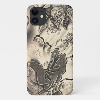 Cool classic vintage japanese demon monk tattoo Case-Mate iPhone case