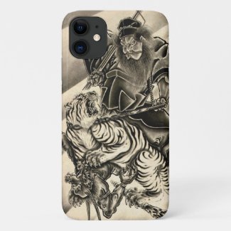 Cool classic vintage japanese demon samurai tiger Case-Mate iPhone case
