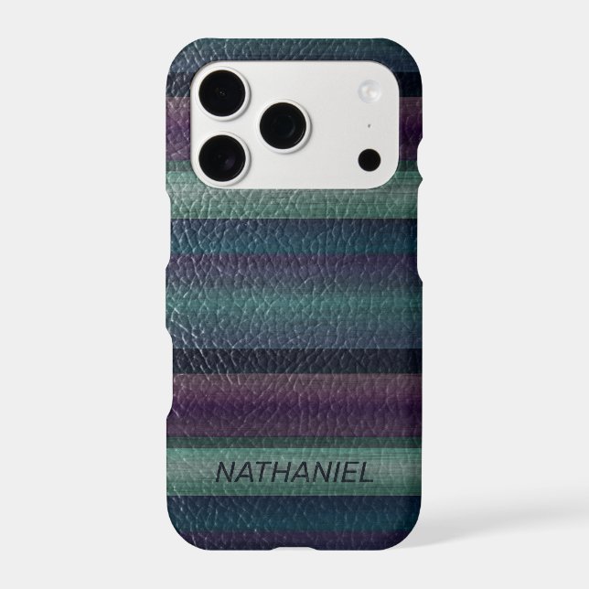 Cool Classy Artistic Leather Look Stripe Pattern Iphone Case (Back)