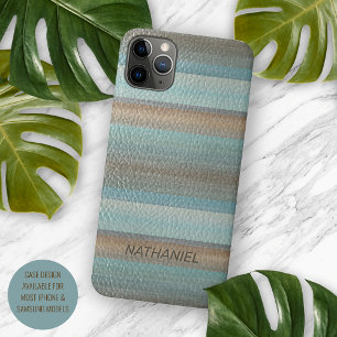 Cool Classy Artistic Leather Look Stripe Pattern iPhone 11Pro Max Case