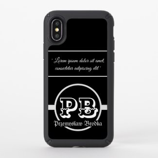 Cool classy black white duogram name dedication speck iPhone case