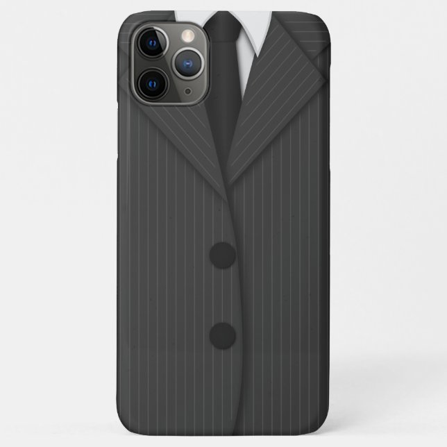 Cool Classy Dark Gray Pinstripe Suit and Tie Case-Mate iPhone Case (Back)