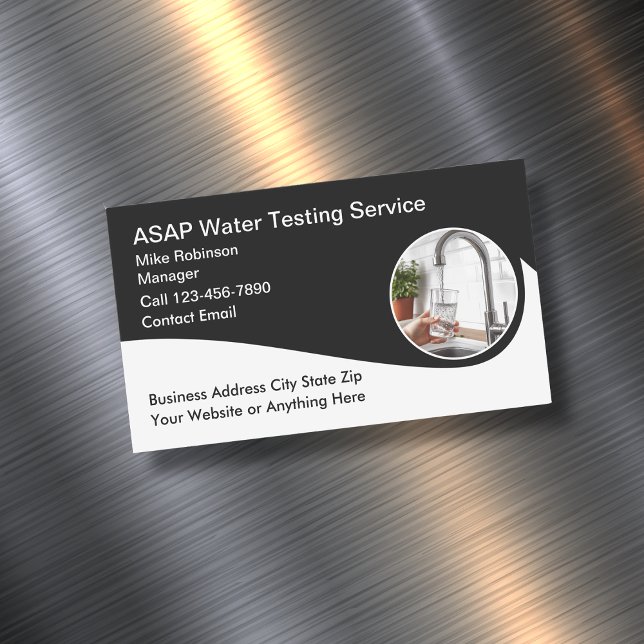 Cool Clean Water Testing Service  Business Card Magnet (Creator Uploaded)