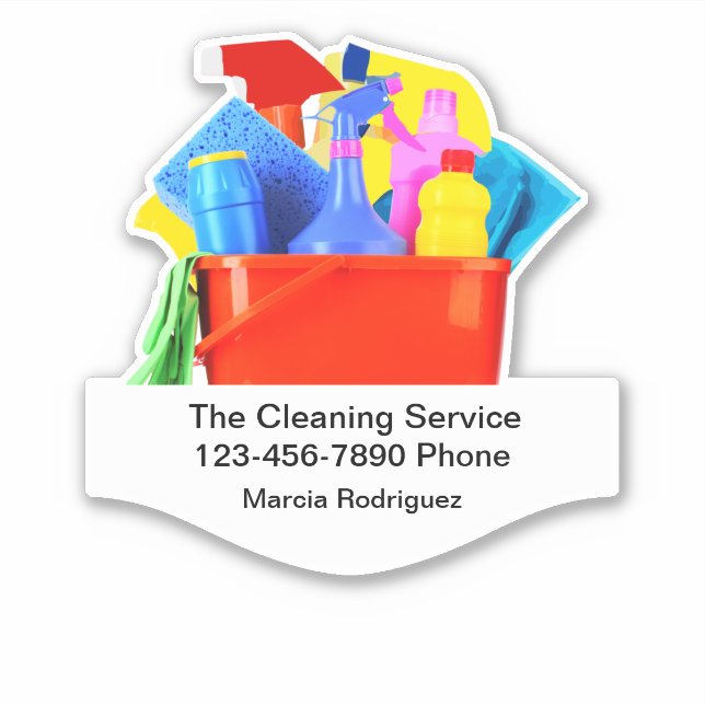 Cool Cleaning Service Business Sticker Labels (Front)