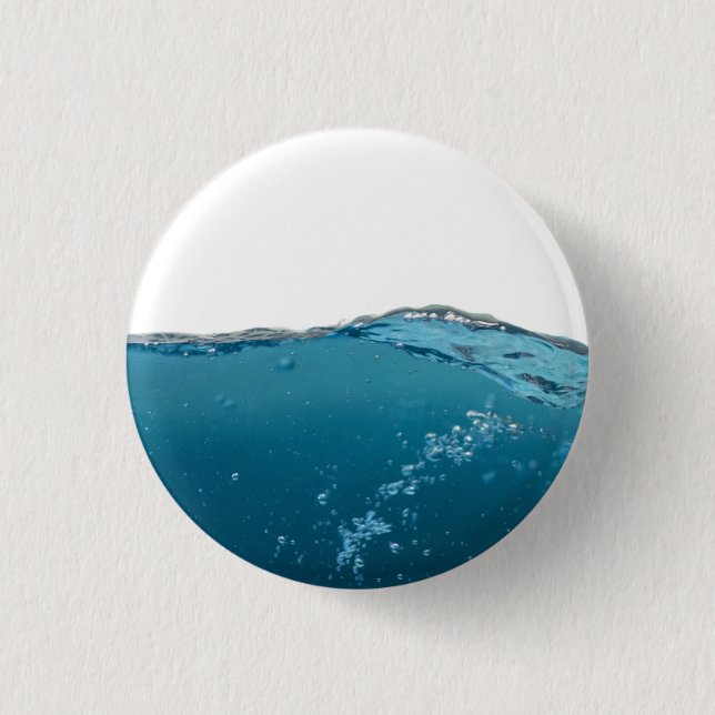 Cool Clear Blue Wave Button (Front)