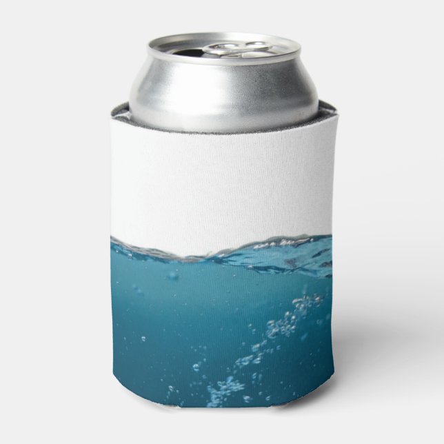 Cool Clear Blue Wave Can Cooler (Can Front)