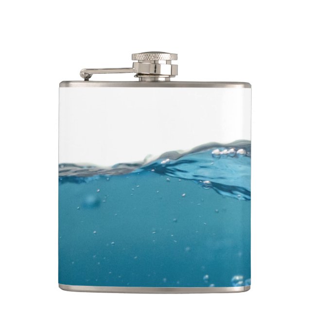 Cool Clear Blue Wave Flask (Front)