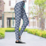 Cool Coastal Blue Waves Your Color Choice Pattern Leggings<br><div class="desc">Cool leggings with a coastal wave pattern in blue and white.  Easily change the background color by clicking on "customize it" and then the small eye dropper. Fun for the gym or hanging out.</div>