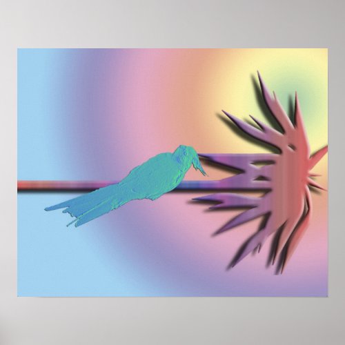 Cool Cockatiel on a Palm Tree Poster