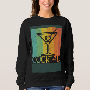 Cool Cocktail Glass Vintage Artwork Bartenders Sweatshirt