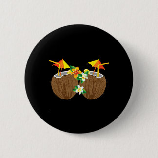 Cool Coconut Drinks Breast Funny Palm Tree Juice D Button