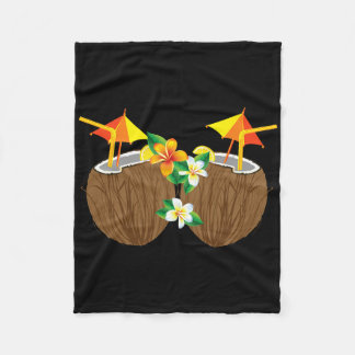 Cool Coconut Drinks Breast Funny Palm Tree Juice D Fleece Blanket