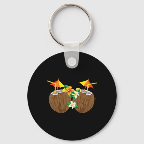 Cool Coconut Drinks Breast Funny Palm Tree Juice D Keychain