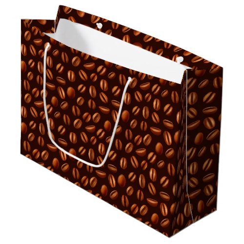 cool coffee bean tiled pattern party  large gift bag