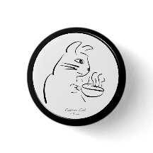 Cool Coffee Cat button