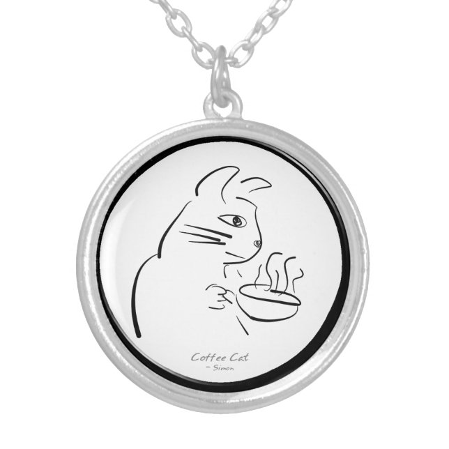 Cool Coffee Cat necklace (Front)