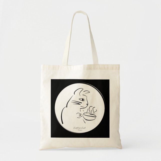 Cool Coffee Cat tote (Front)